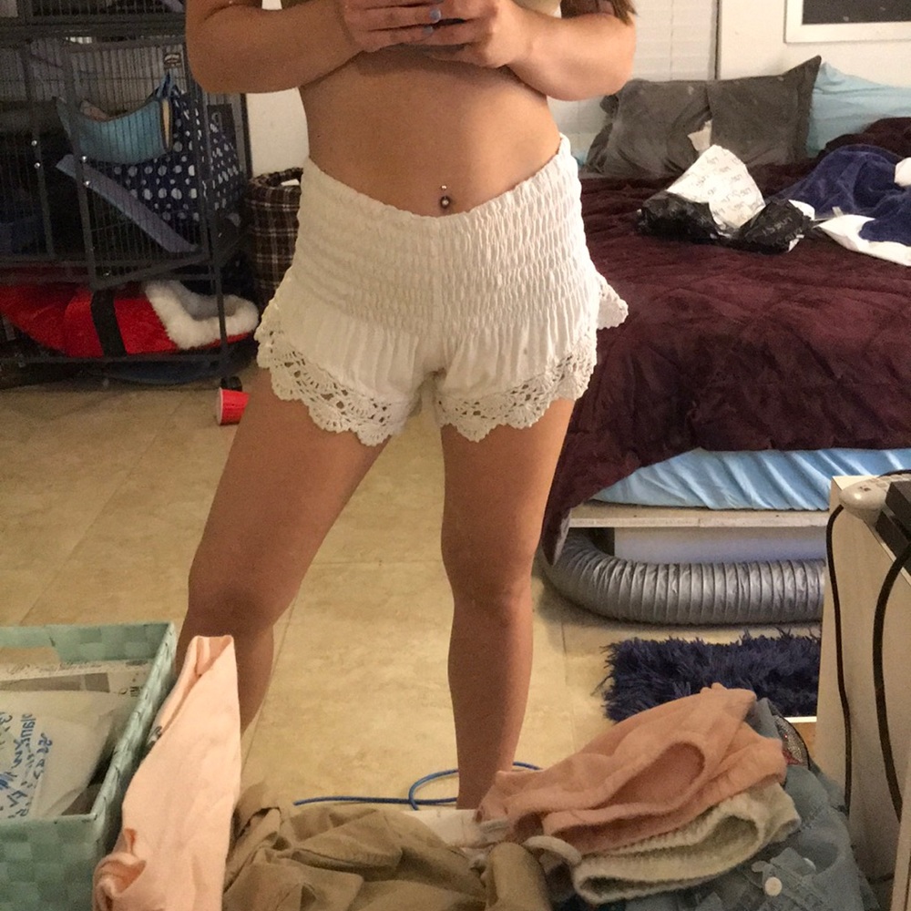 White flowy shorts!